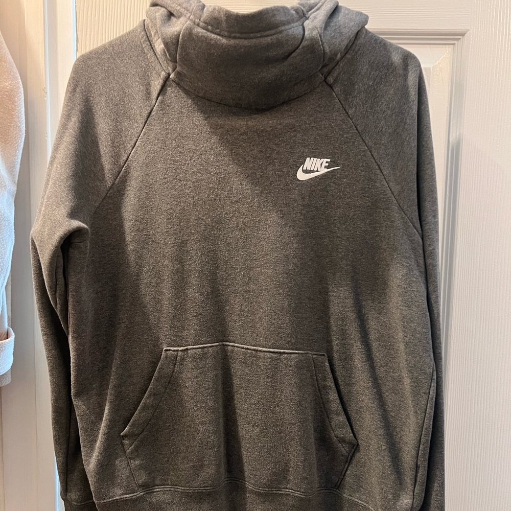 Nike Dark Gray Hoodie with White Logo